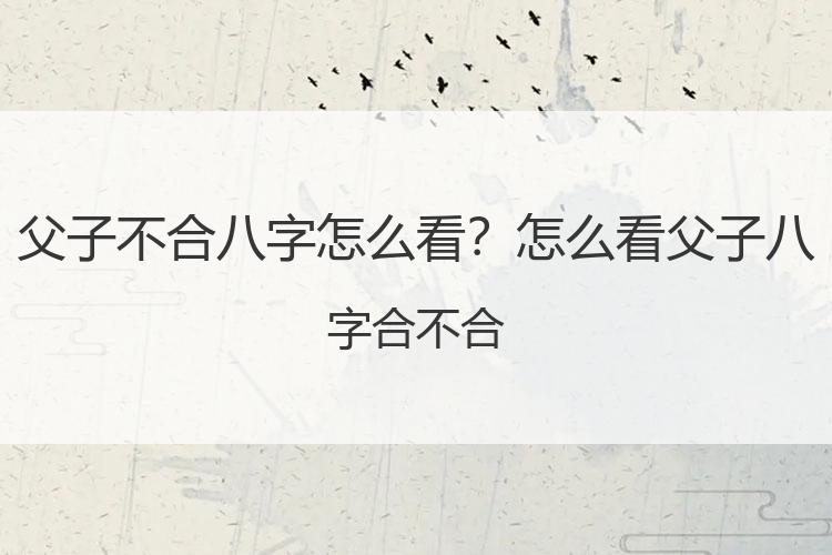 父子不合八字怎么看？怎么看父子八字合不合