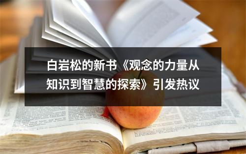 白岩松的新书《观念的力量从知识到智慧的探索》引发热议