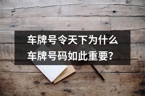 车牌号令天下为什么车牌号码如此重要？