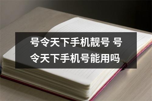 号令天下手机靓号 号令天下手机号能用吗