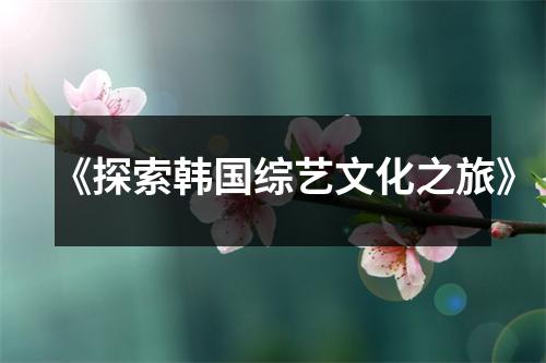 《探索韩国综艺文化之旅》