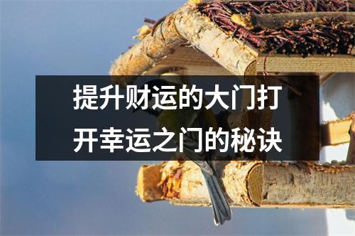 提升财运的大门打开幸运之门的秘诀