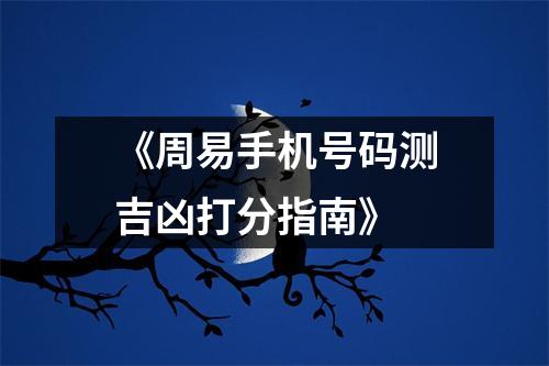 《周易手机号码测吉凶打分指南》