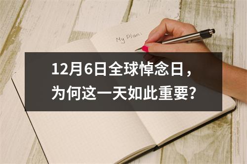 12月6日全球悼念日，为何这一天如此重要？