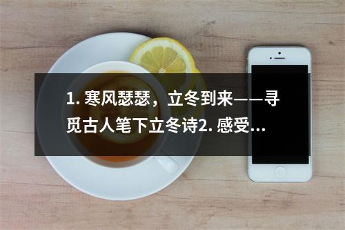 1. 寒风瑟瑟，立冬到来——寻觅古人笔下立冬诗2. 感受立冬的诗意，品味古诗中的冬日景致3. 立冬时节，古人如何吟咏——一览经典立冬古诗4. 诗意立冬，古人笔下冬日美景5. 冬日