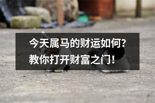 今天属马的财运如何？教你打开财富之门！