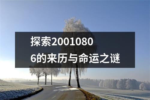 探索20010806的来历与命运之谜