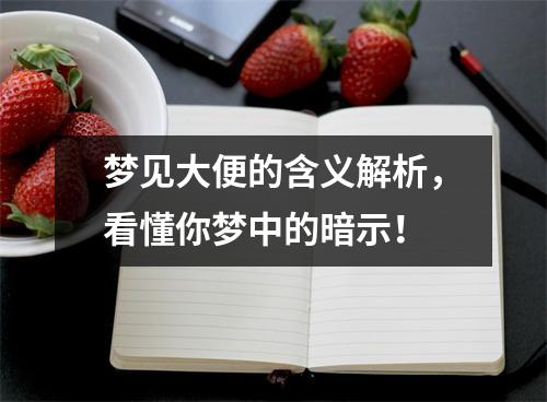 梦见大便的含义解析，看懂你梦中的暗示！