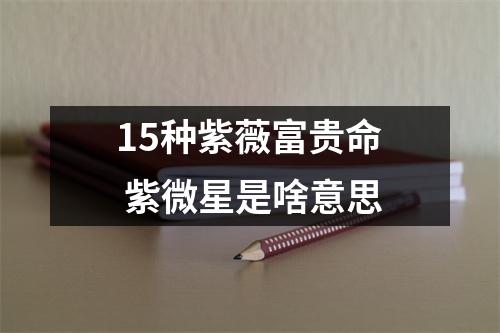 15种紫薇富贵命 紫微星是啥意思