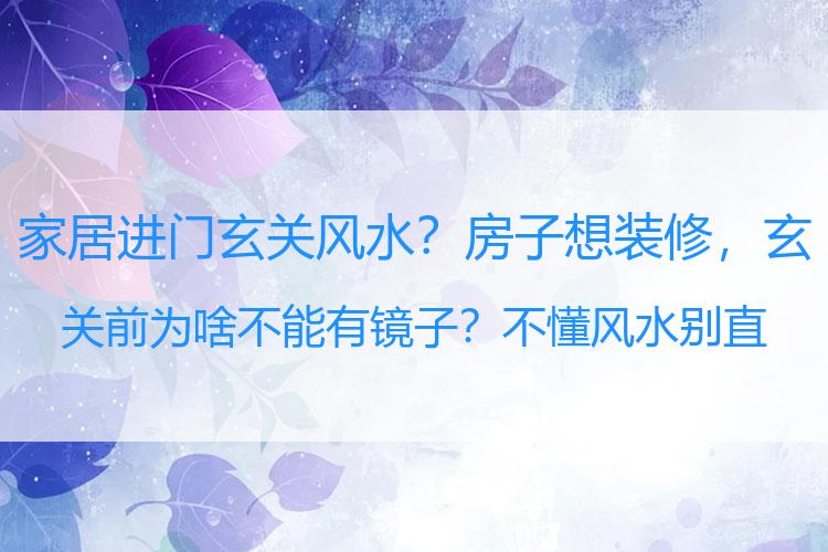 家居进门玄关风水？房子想装修，玄关前为啥不能有镜子？不懂风水别直接做，教训大了