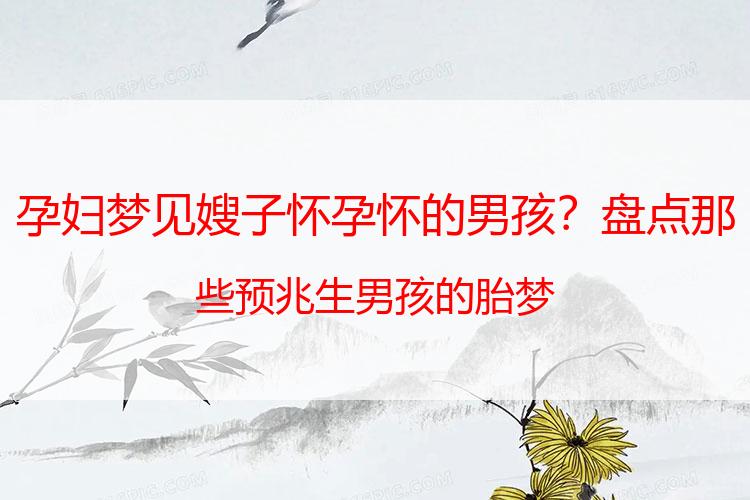孕妇梦见嫂子怀孕怀的男孩？盘点那些预兆生男孩的胎梦