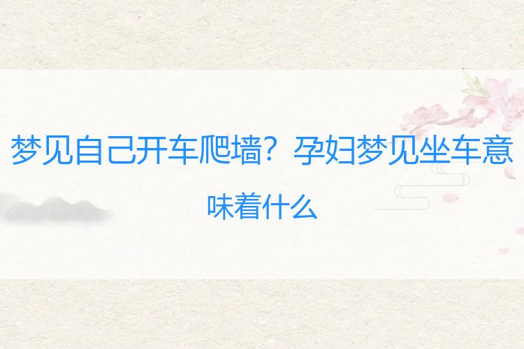 梦见自己开车爬墙？孕妇梦见坐车意味着什么