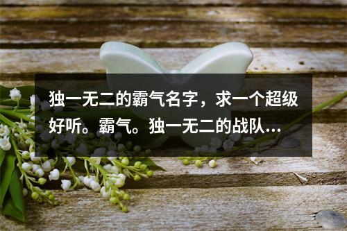 独一无二的霸气名字，求一个超级好听。霸气。独一无二的战队名包括游戏名字