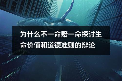 为什么不一命赔一命探讨生命价值和道德准则的辩论