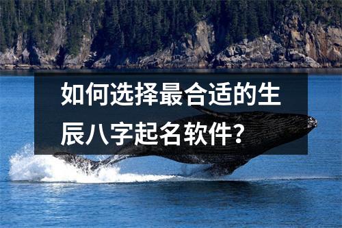 如何选择最合适的生辰八字起名软件？