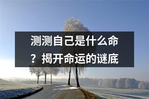 测测自己是什么命？揭开命运的谜底