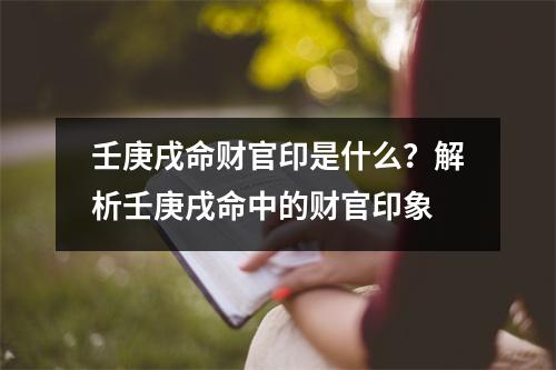 壬庚戌命财官印是什么？解析壬庚戌命中的财官印象