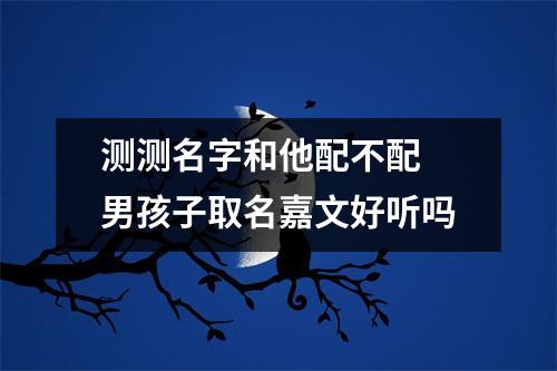 测测名字和他配不配 男孩子取名嘉文好听吗