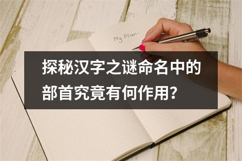 探秘汉字之谜命名中的部首究竟有何作用？