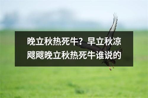 晚立秋热死牛？早立秋凉飕飕晚立秋热死牛谁说的