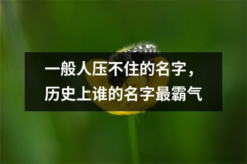 一般人压不住的名字，历史上谁的名字最霸气