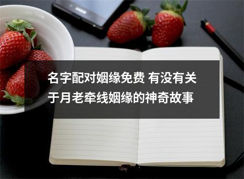 名字配对姻缘免费 有没有关于月老牵线姻缘的神奇故事