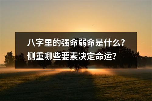 八字里的强命弱命是什么？侧重哪些要素决定命运？