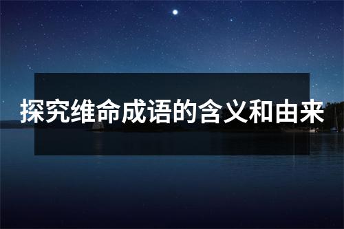 探究维命成语的含义和由来