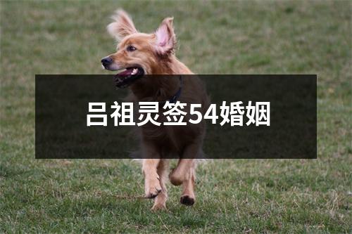 吕祖灵签54婚姻