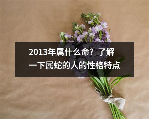 2013年属什么命？了解一下属蛇的人的性格特点
