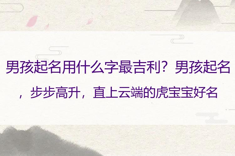 男孩起名用什么字最吉利？男孩起名，步步高升，直上云端的虎宝宝好名大全