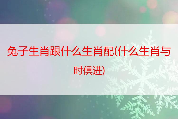 兔子生肖跟什么生肖配