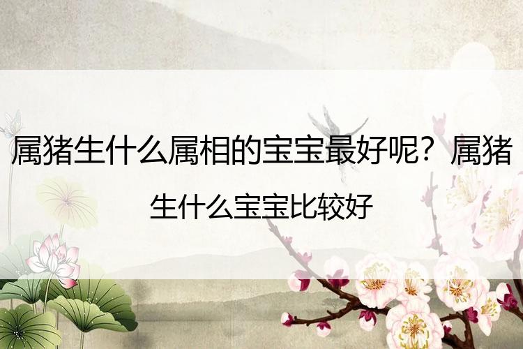 属猪生什么属相的宝宝最好呢？属猪生什么宝宝比较好
