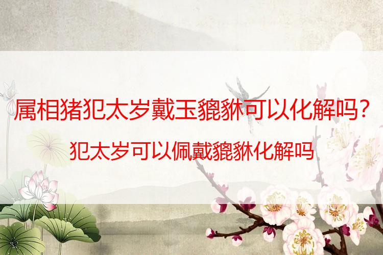 属相猪犯太岁戴玉貔貅可以化解吗？犯太岁可以佩戴貔貅化解吗