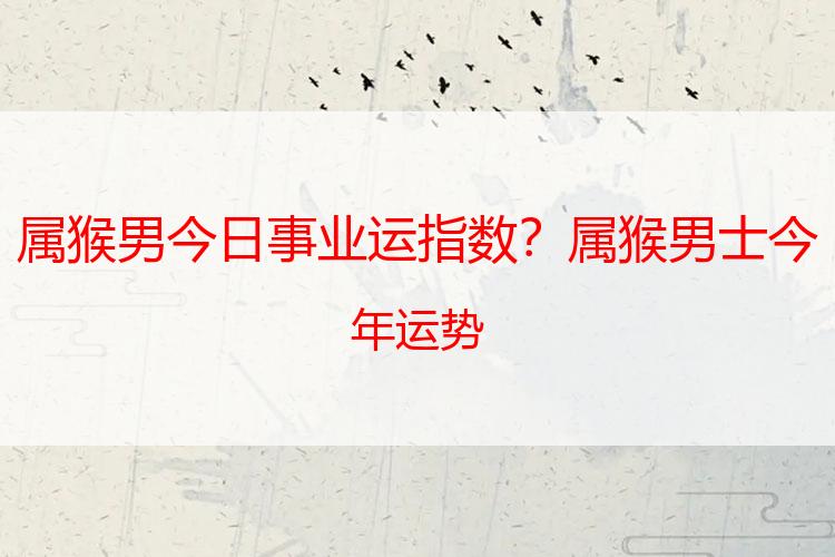 属猴男今日事业运指数？属猴男士今年运势