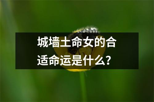 城墙土命女的合适命运是什么？