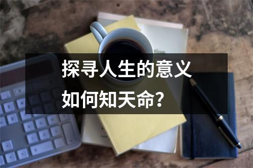 探寻人生的意义如何知天命？