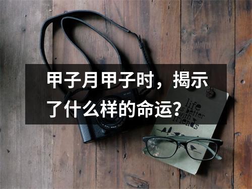 甲子月甲子时，揭示了什么样的命运？