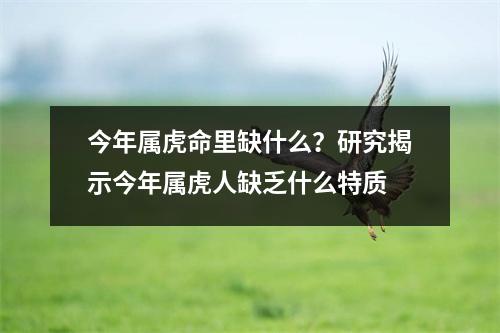 今年属虎命里缺什么？研究揭示今年属虎人缺乏什么特质
