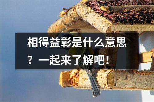 相得益彰是什么意思？一起来了解吧！