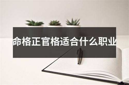 命格正官格适合什么职业