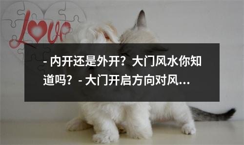 - 内开还是外开？大门风水你知道吗？- 大门开启方向对风水有影响，你了解吗？- 风水师教你如何选择大门开启方向内开还是外开？- 大门内开还是外开？看看风水学的解释- 内开还是外开？大门风水对家居运势的