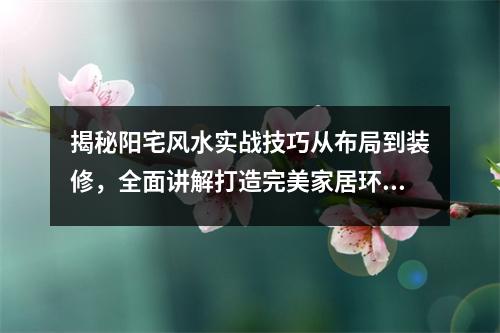 揭秘阳宅风水实战技巧从布局到装修，全面讲解打造完美家居环境！