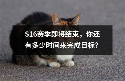 S16赛季即将结束，你还有多少时间来完成目标？