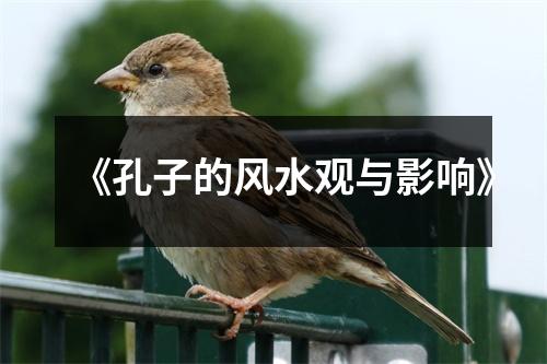 《孔子的风水观与影响》