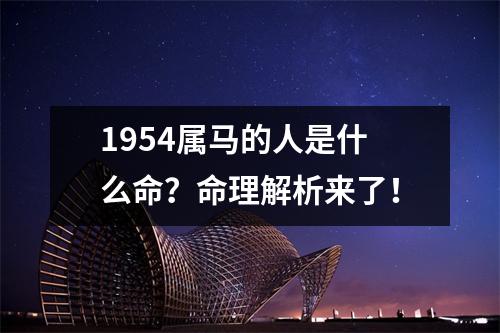 1954属马的人是什么命？命理解析来了！