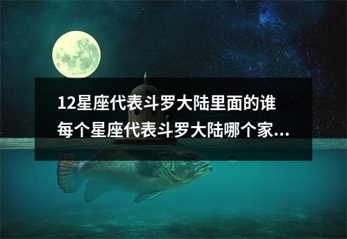 12星座代表斗罗大陆里面的谁 每个星座代表斗罗大陆哪个家族