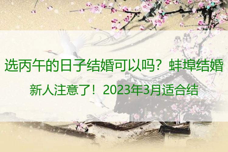 选丙午的日子结婚可以吗？蚌埠结婚新人注意了！2023年3月适合结婚的好日子都在这了！